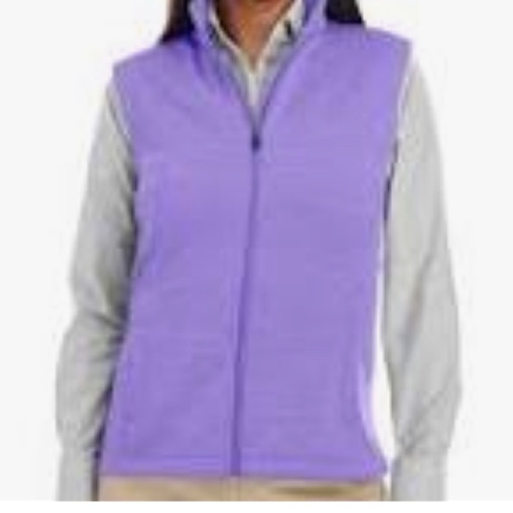 Devon & Jones heather grape zip front vest size XS